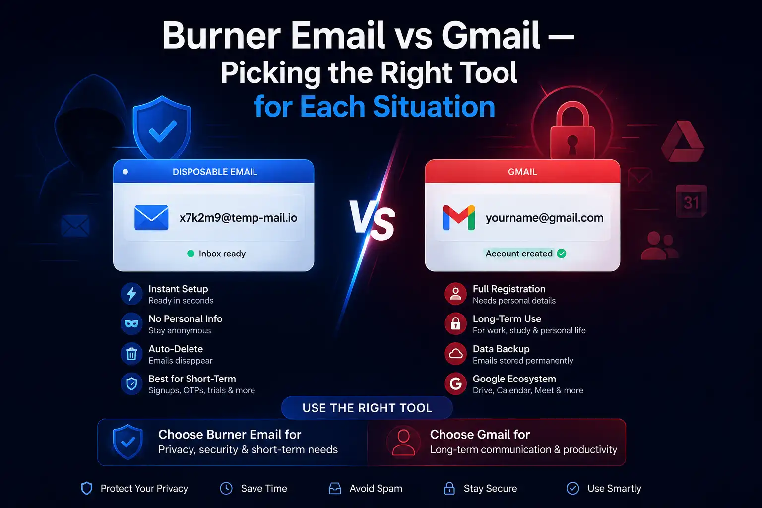 Burner Email vs Gmail